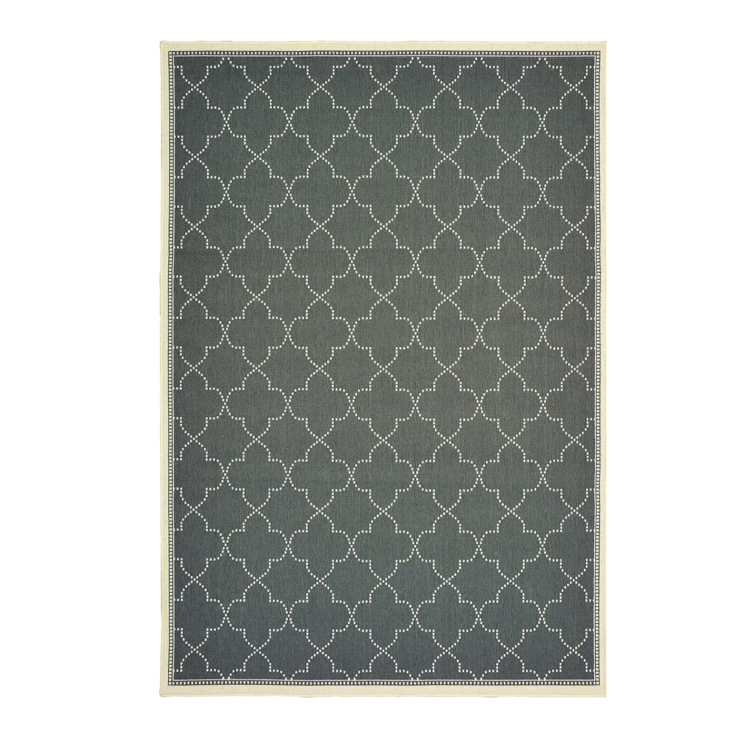 Plow & Hearth Area Rugs>Marston Quatrefoil Area Rug, 3'7"x 5'6" Gray