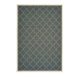 Plow & Hearth Area Rugs>Marston Quatrefoil Area Rug, 6' x 9' Gray