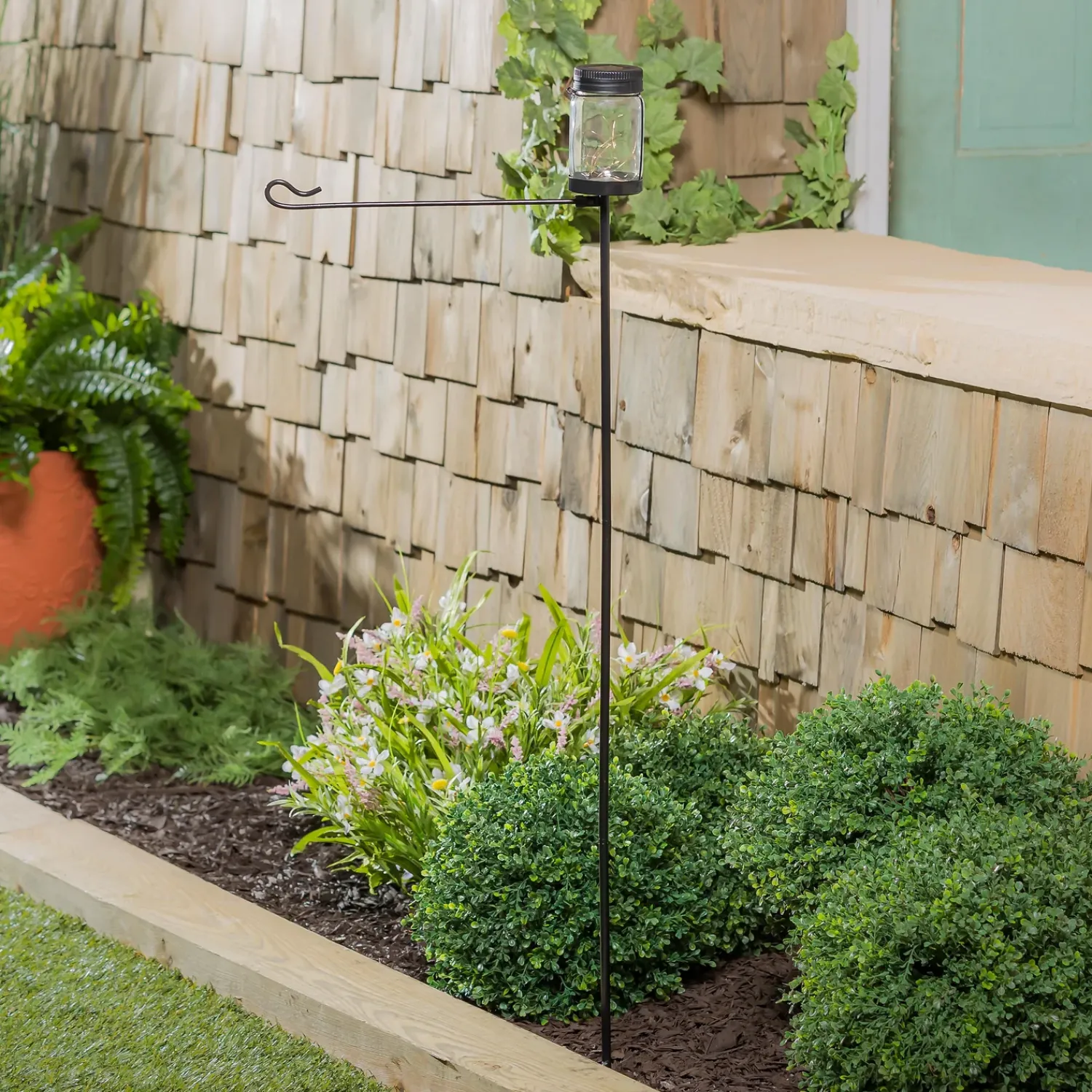 Plow & Hearth Solar Accents|Flag Accessories>Mason Jar Solar Garden Flag Stand, KD
