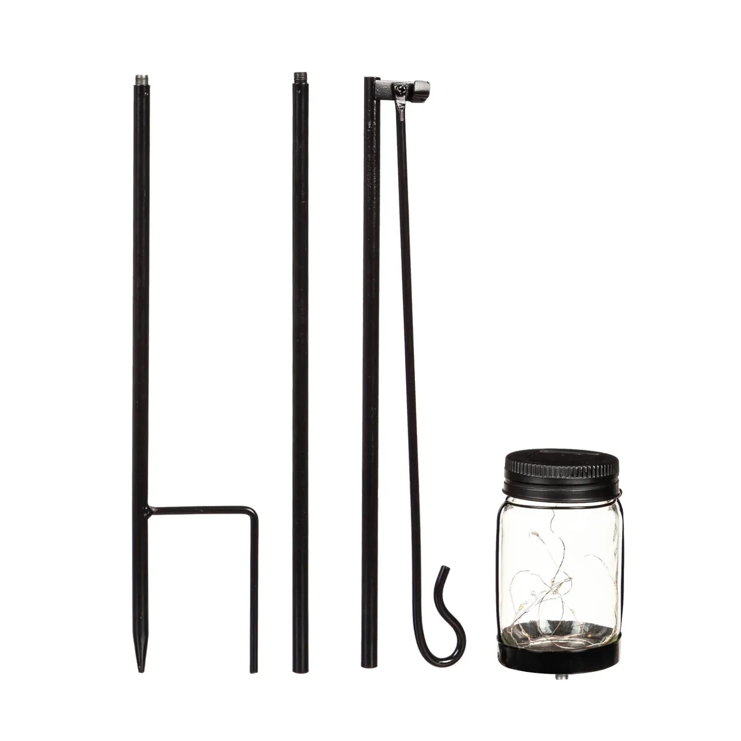 Plow & Hearth Solar Accents|Flag Accessories>Mason Jar Solar Garden Flag Stand, KD