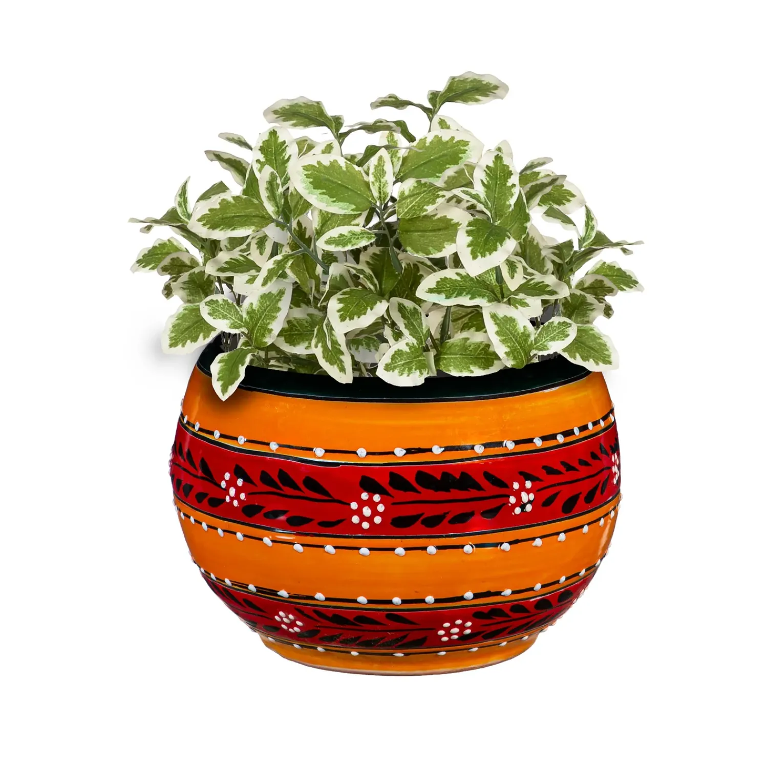 Plow & Hearth Planters & Plant Stands>Medium Orange Authentic Talavera Baul Planter