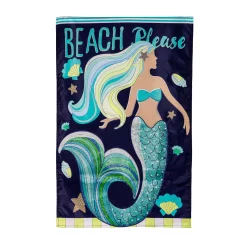 Plow & Hearth House & Estate Flags>Mermaid Beach Applique House Flag
