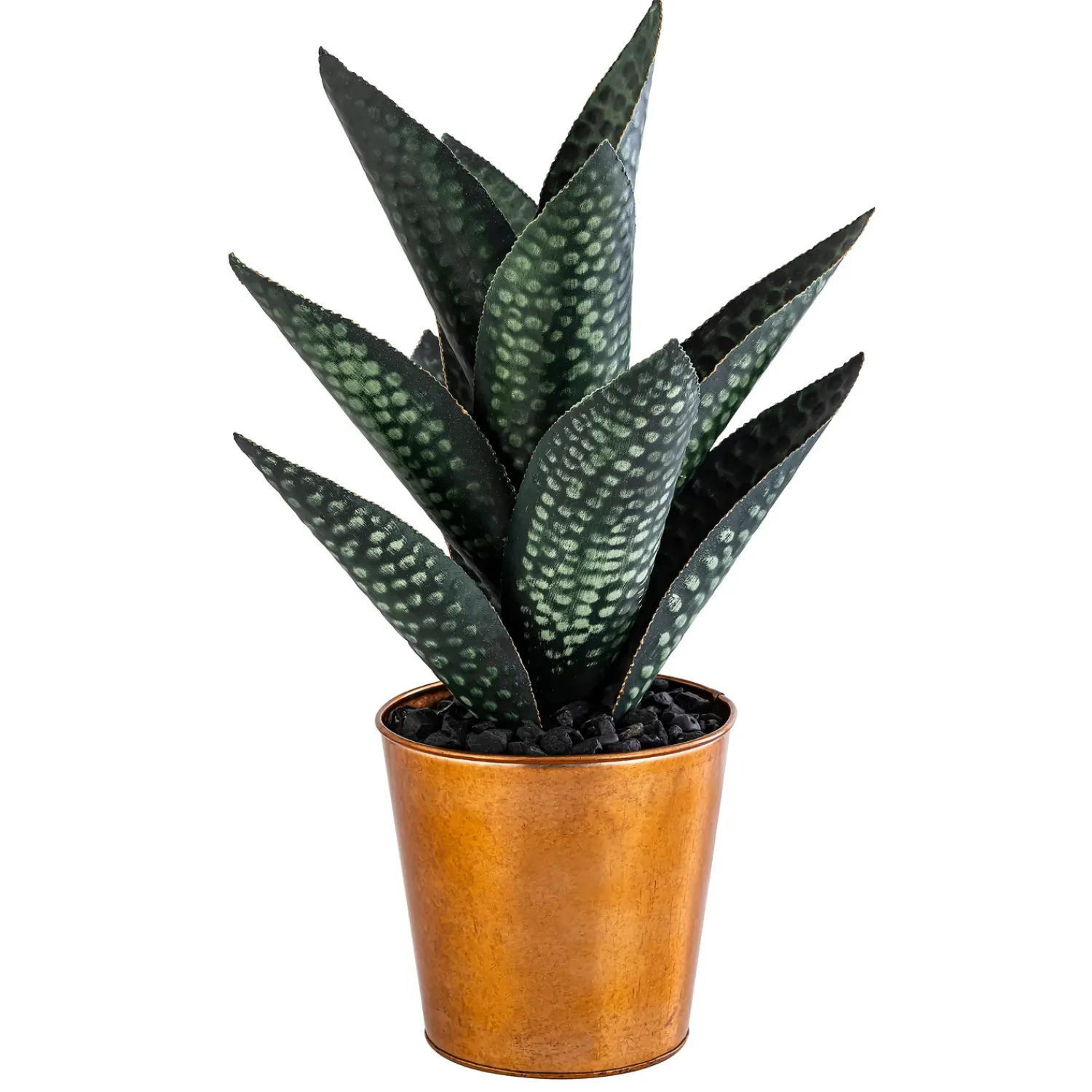Plow & Hearth Garden Statues>Metal Aloe Plant with Copper Pot, 17"H