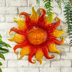 Plow & Hearth Wall Art>Metal & Glass Sun Wall Décor