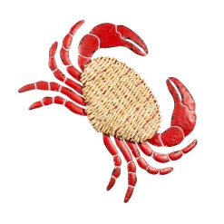 Plow & Hearth Wall Art>Metal and Rattan Crab Wall Décor