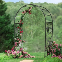 Plow & Hearth Arbors & Trellises>Metal Arched Hummingbird Garden Arbor