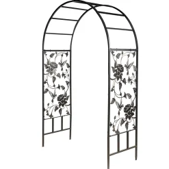 Plow & Hearth Arbors & Trellises>Metal Arched Hummingbird Garden Arbor