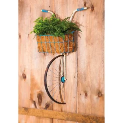 Plow & Hearth Planters & Vases|Wall Art>Metal Bike Basket Hanging Planter