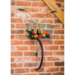 Plow & Hearth Planters & Vases|Wall Art>Metal Bike Basket Hanging Planter