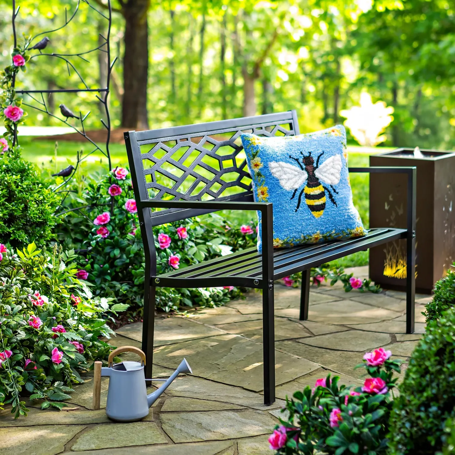 Plow & Hearth Arbors & Trellises>Metal Birds and Twigs Garden Trellis