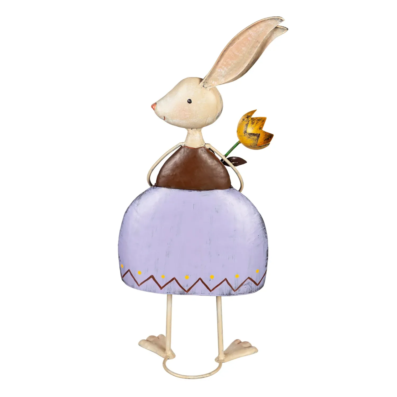 Plow & Hearth Garden Statues>Metal Bunny With Flower Garden Statue