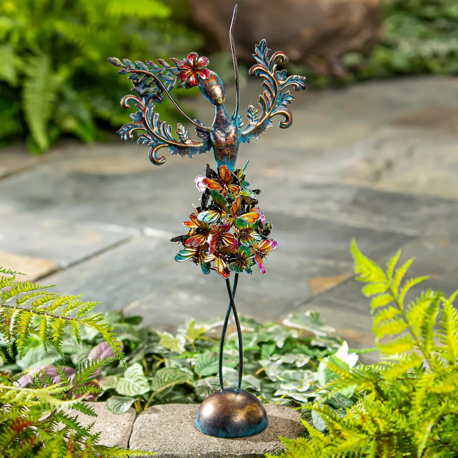 Plow & Hearth Garden Statues>Metal Butterfly Angel Statue, 19"H