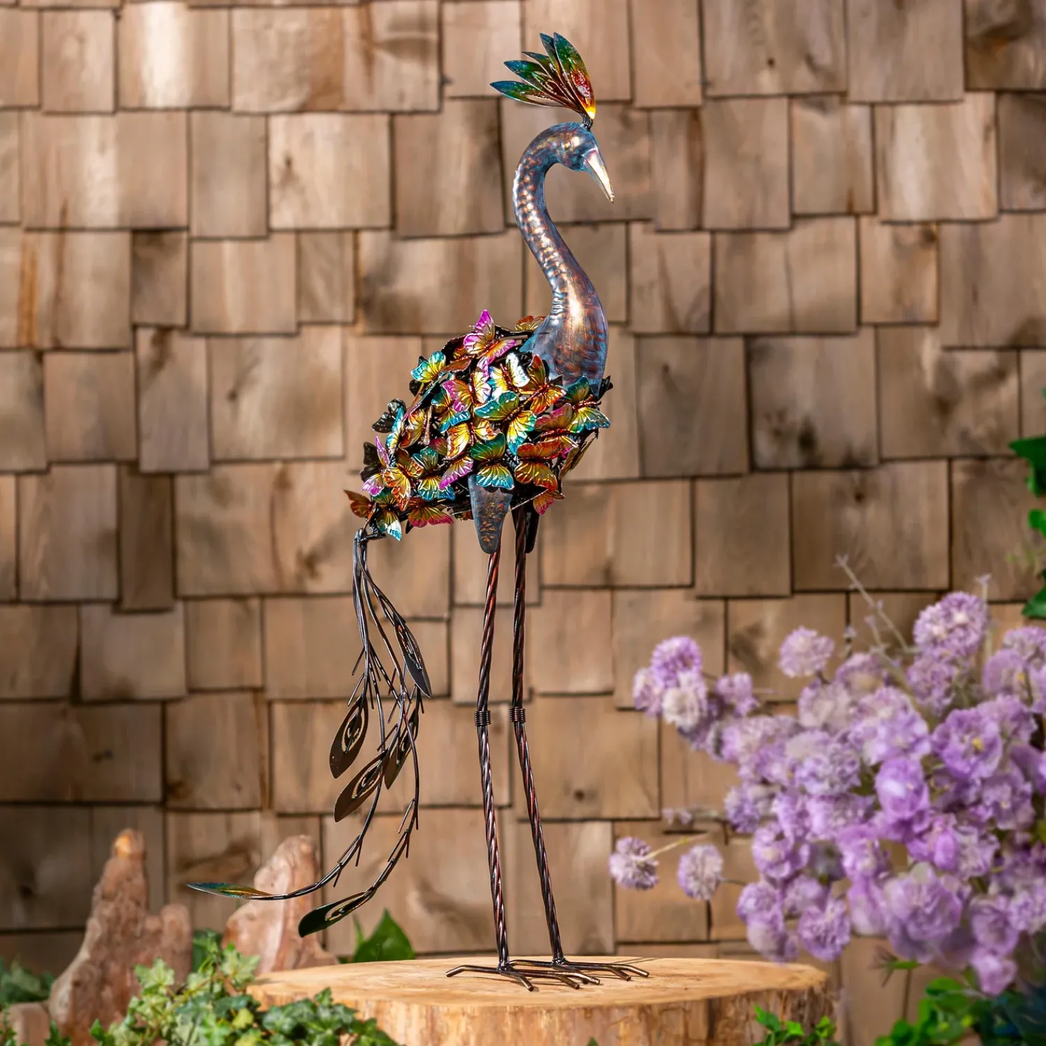 Plow & Hearth Garden Statues>Metal Butterfly Peacock Statue, 35"H