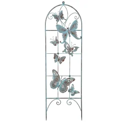 Plow & Hearth Arbors & Trellises>Metal Butterfly Trellis with Verdigis Finishing