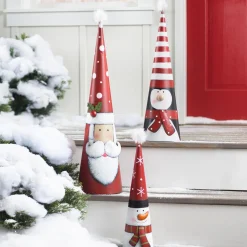 Plow & Hearth Garden Statues>Metal Cone-Shaped Holiday Characters, Set of 3