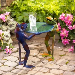 Plow & Hearth Accent Tables|Outdoor Side Tables>Metal Double Frog Side Table