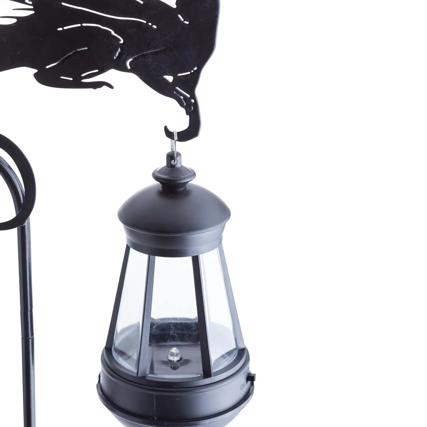 Plow & Hearth Garden Stakes>Metal Dragon Silhouette Garden Stake with Solar Lantern