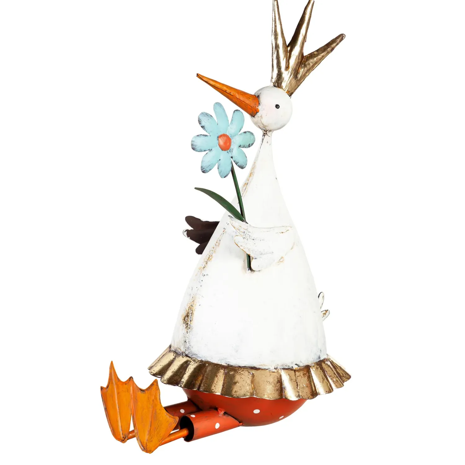 Plow & Hearth Garden Statues>Metal Duck With Flower Garden Statue