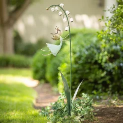 Plow & Hearth Garden Stakes>Metal Fairy with Flower Stake