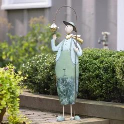 Plow & Hearth Garden Statues>Metal Flower Farmer Statue