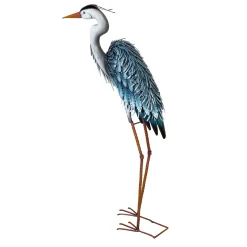 Plow & Hearth Garden Statues|Garden Stakes>Metal Grey Heron