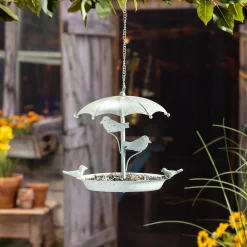 Plow & Hearth Bird Feeders>Metal Hanging Umbrella Bird Feeder