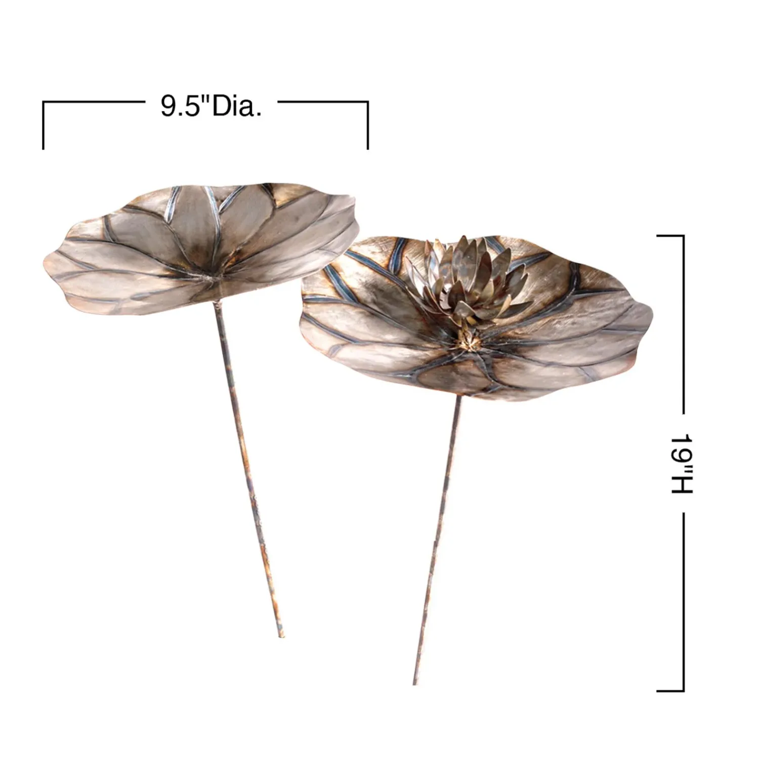 Plow & Hearth Garden Stakes>Metal Lily Pad Garden Stakes, Set of 2