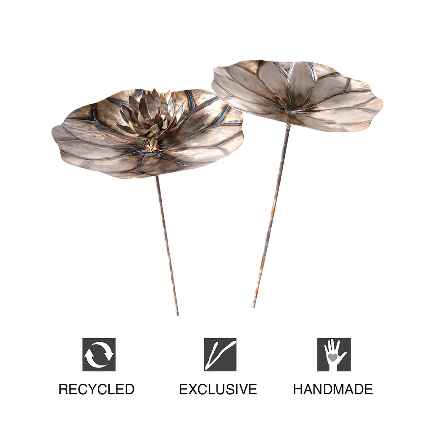 Plow & Hearth Garden Stakes>Metal Lily Pad Garden Stakes, Set of 2