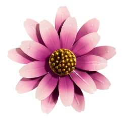 Plow & Hearth Wind Spinners>Metal Pink Sunflower Wall Spinner, 13"