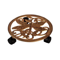 Plow & Hearth Faux Flowers & Plants>Metal Plant Caddy, Dragonfly