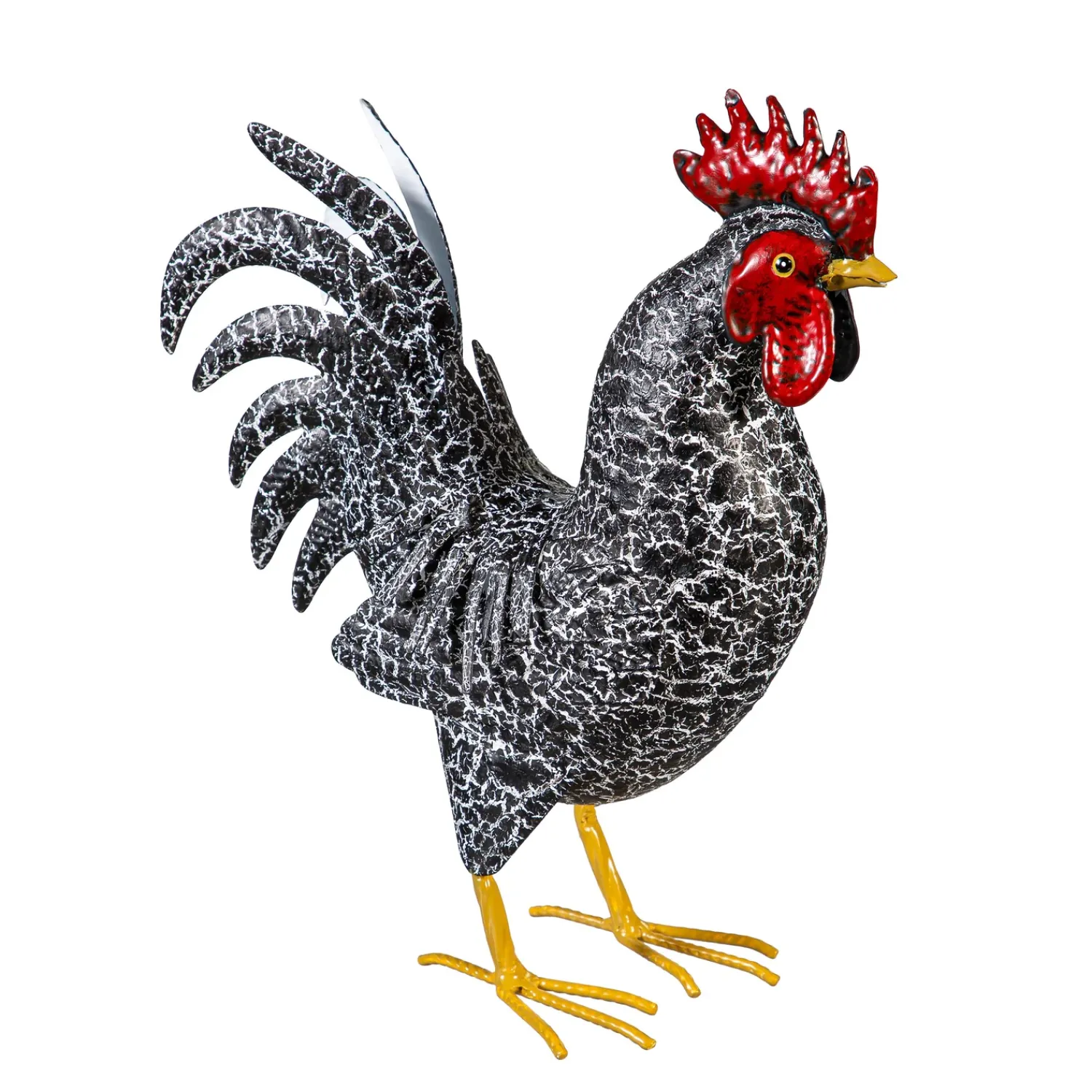 Plow & Hearth Garden Statues>Metal Rooster With Dark Feathers Statue, 14"H