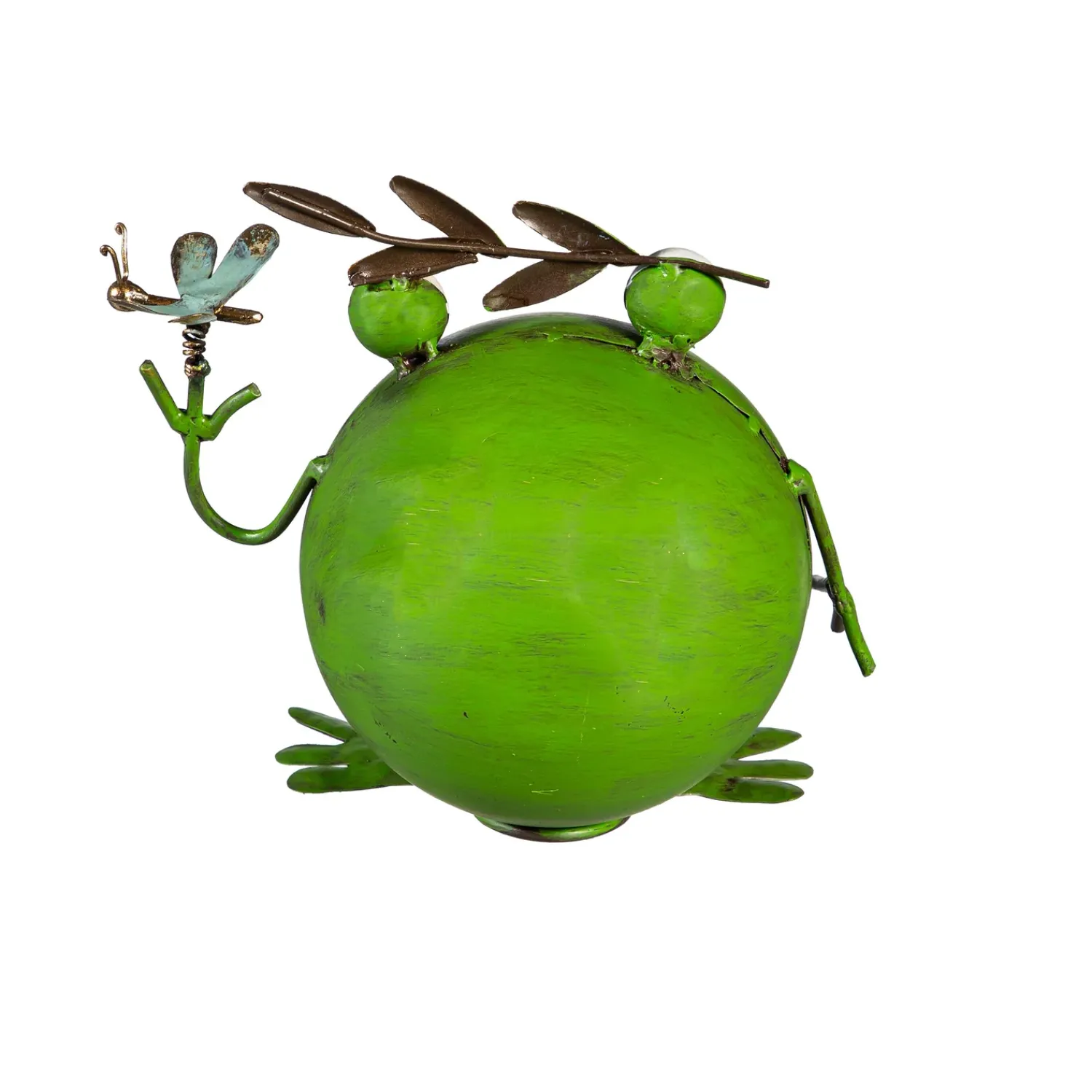 Plow & Hearth Garden Statues>Metal Round Leaf Frog Statue, 7"H