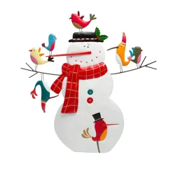 Plow & Hearth Garden Statues>Metal Snowman and Birds Garden Statue