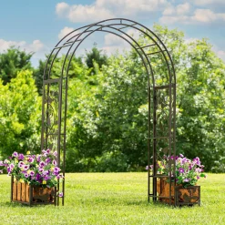 Plow & Hearth Arbors & Trellises>Metal Song Bird Arbor With Planters