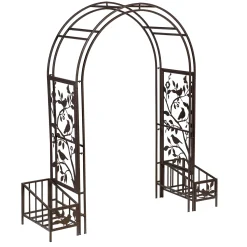 Plow & Hearth Arbors & Trellises>Metal Song Bird Arbor With Planters