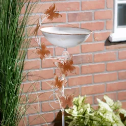 Plow & Hearth Birdbaths>Metal Staked Butterfly Bird Bath