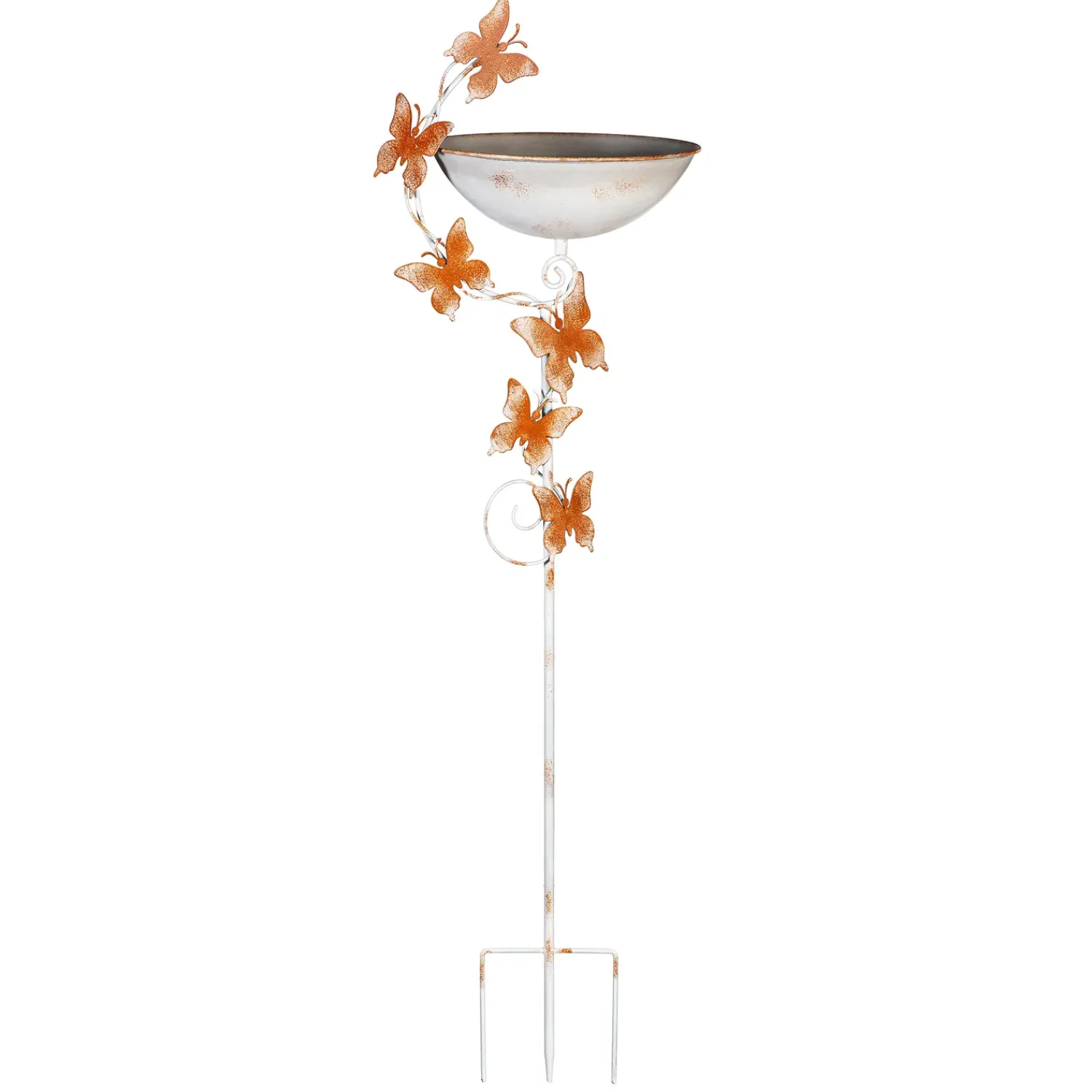 Plow & Hearth Birdbaths>Metal Staked Butterfly Bird Bath