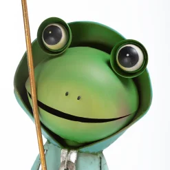 Plow & Hearth Garden Statues>Metal Storybook Frog Garden Statue Blue