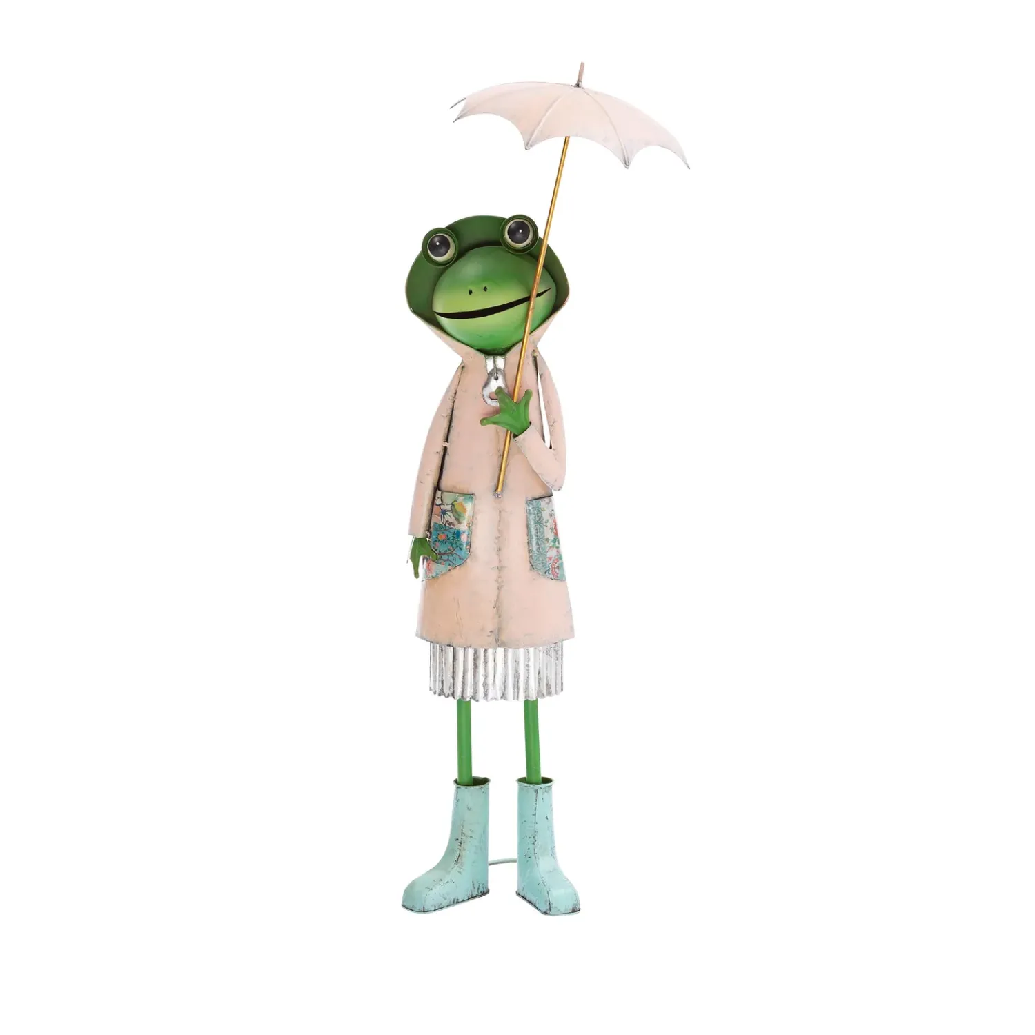 Plow & Hearth Garden Statues>Metal Storybook Frog Garden Statue, Pink