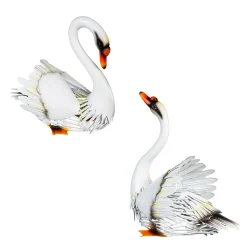 Plow & Hearth Garden Statues>Metal Swan Pair Statues, Set of 2, 14"H