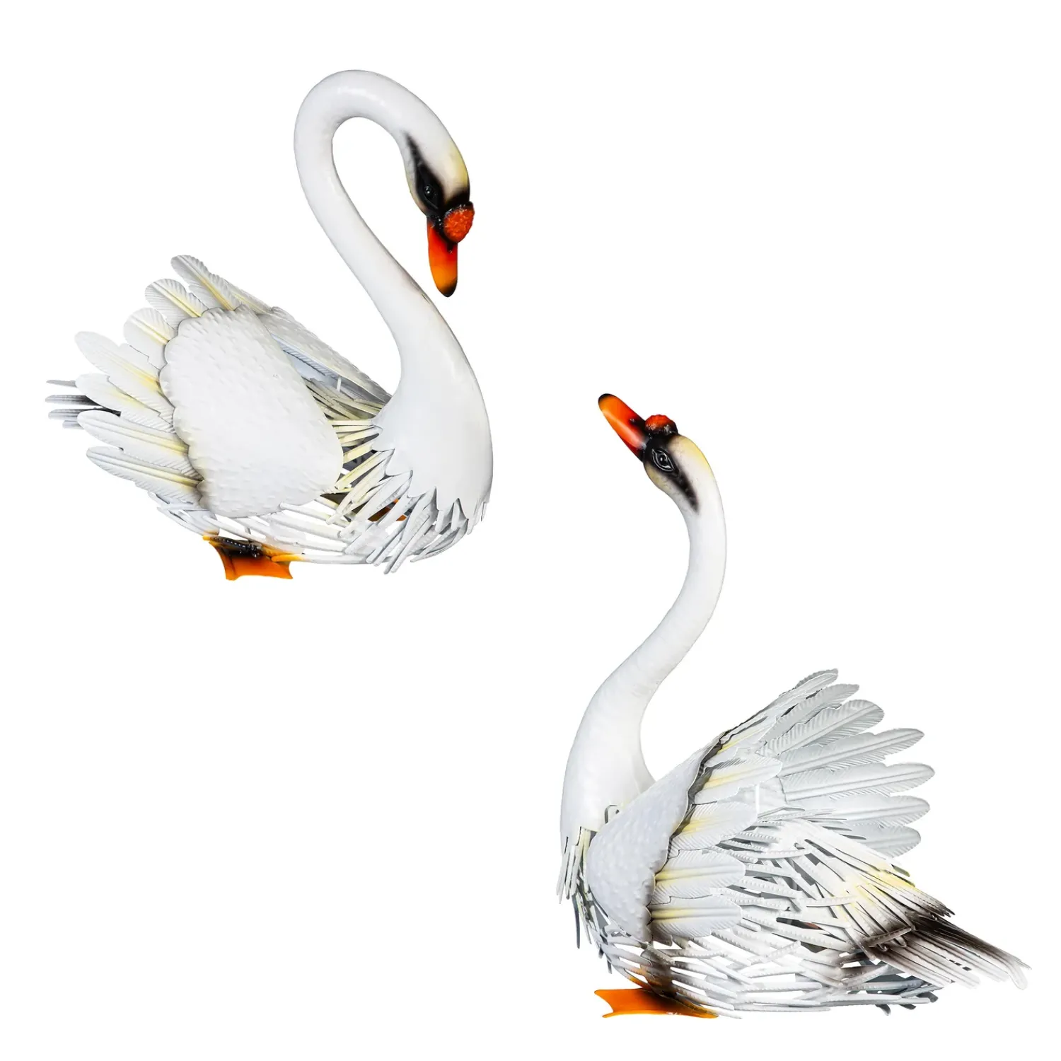 Plow & Hearth Garden Statues>Metal Swan Pair Statues, Set of 2, 14"H