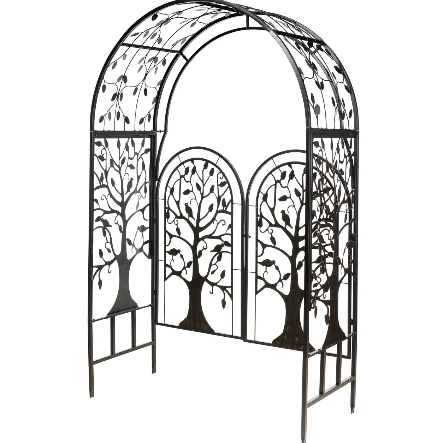 Plow & Hearth Arbors & Trellises>Metal Tree of Life Arched Garden Arbor with Gate