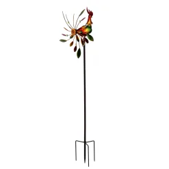Plow & Hearth Wind Spinners>Metal Wind Spinner, Spinning Rooster, 63"H
