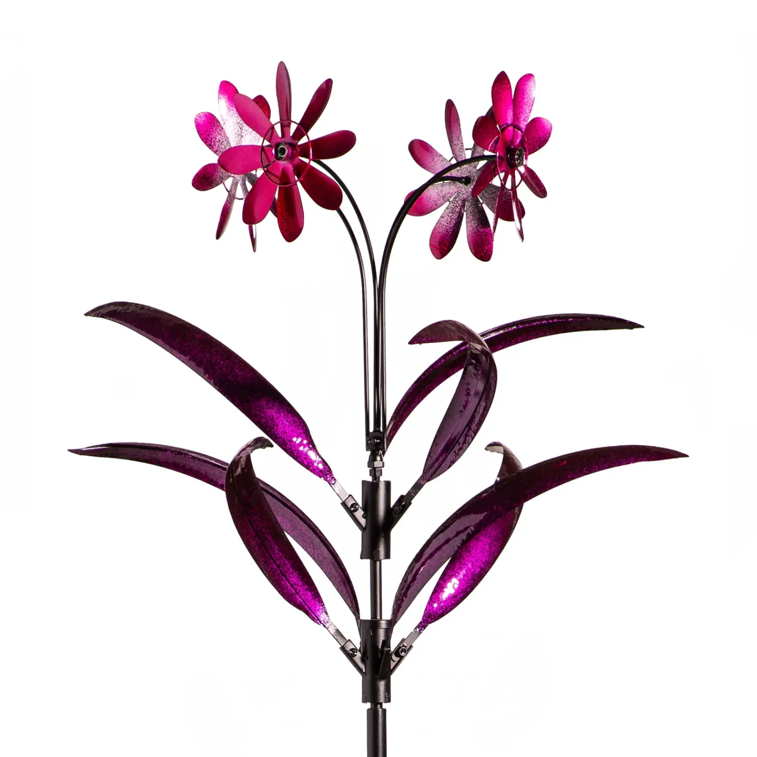 Plow & Hearth Wind Spinners>Metal Wind Spinner Spiral Spinning Flowers, 88"H