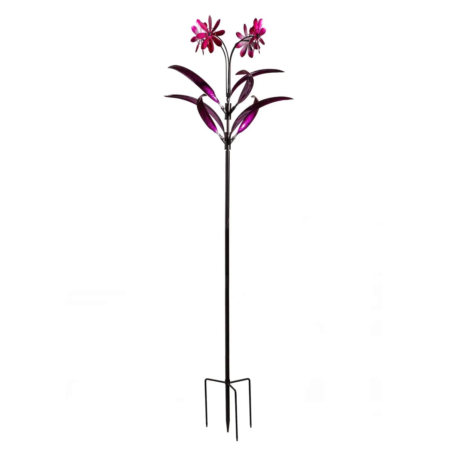 Plow & Hearth Wind Spinners>Metal Wind Spinner Spiral Spinning Flowers, 88"H