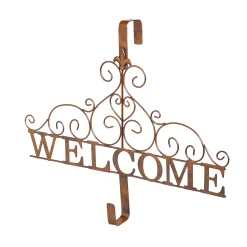 Plow & Hearth Wreaths>Metallic Copper Fleur-de-Lis Welcome Wreath Holder