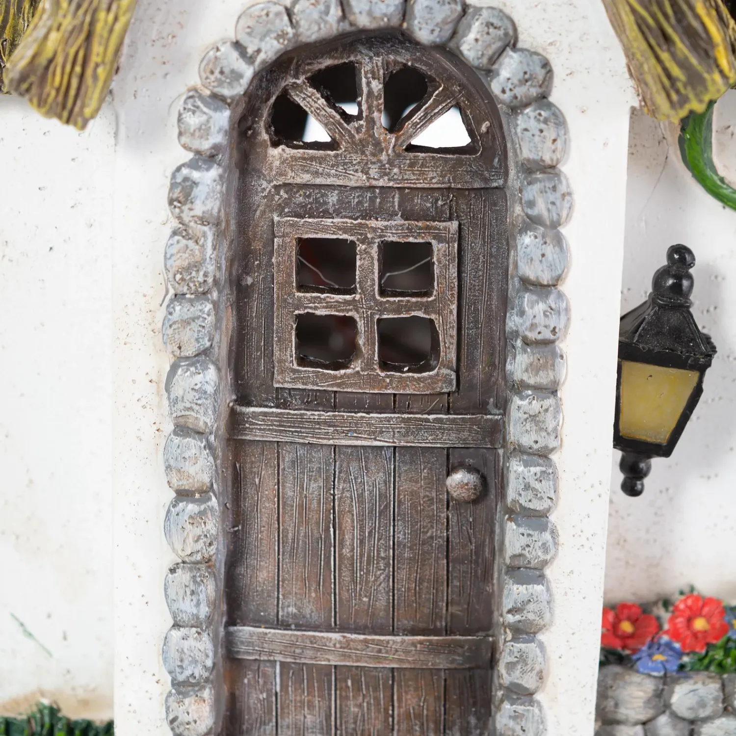 Plow & Hearth Garden Statues|Solar Accents>Miniature Fairy Garden Solar English Stone Cottage