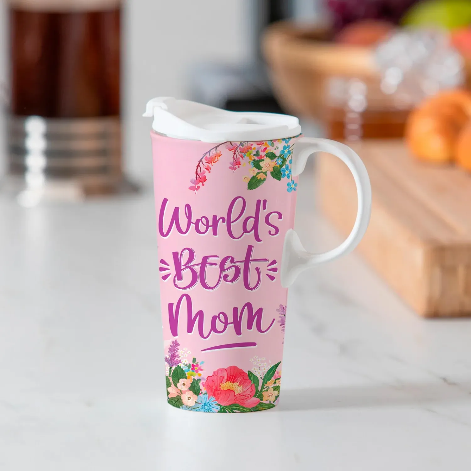 Plow & Hearth Travel Cups>Mom Accolade Ceramic Perfect Cup, 17oz, Gift Box
