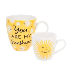 Plow & Hearth Coffee & Tea Cups>Mommy and Me Ceramic Cup Gift set, 17 OZ, You are my sunshine