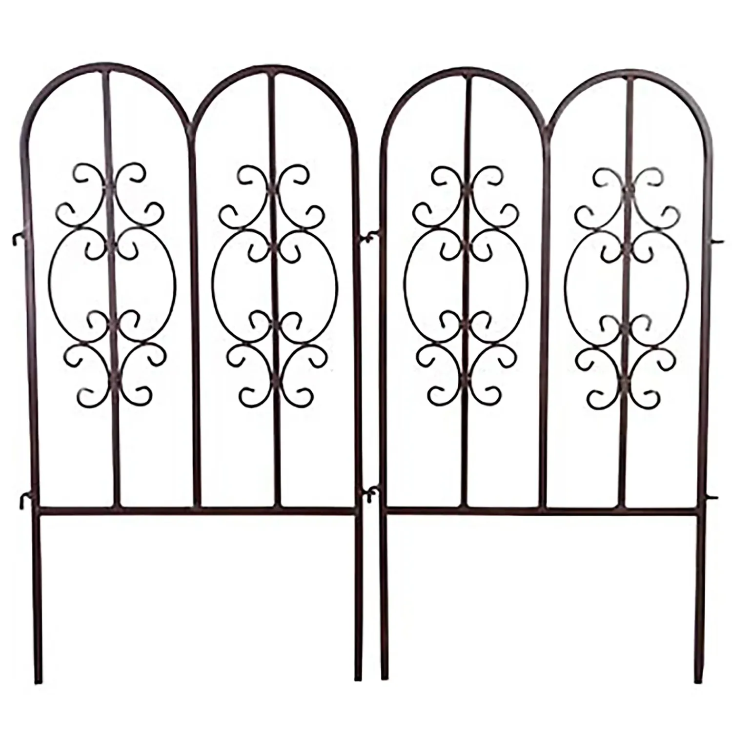 Plow & Hearth Garden Fencing & Edging>Montebello Iron Garden Fencing, Set of 2 Gunmetal